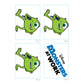Sheet of 4 -Monsters at Work: Mike Minis        - Officially Licensed Disney Removable Wall   Adhesive Decal