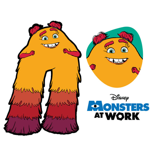 Sheet of 4 -Monsters at Work: Val Minis        - Officially Licensed Disney Removable Wall   Adhesive Decal