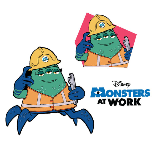 Sheet of 4 -Monsters at Work: Cutter Minis        - Officially Licensed Disney Removable Wall   Adhesive Decal