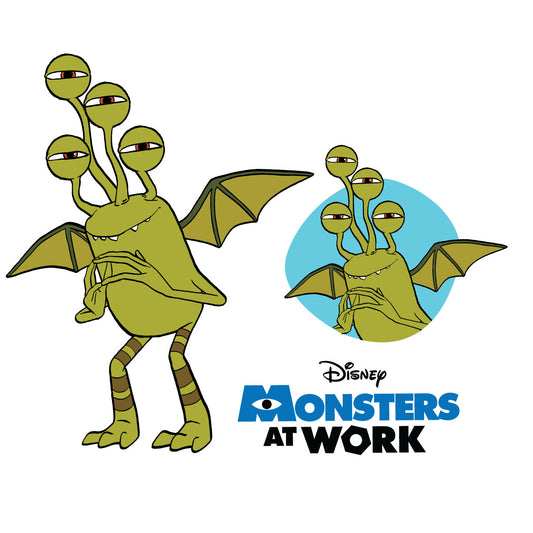 Sheet of 4 -Monsters at Work: Duncan Minis        - Officially Licensed Disney Removable Wall   Adhesive Decal