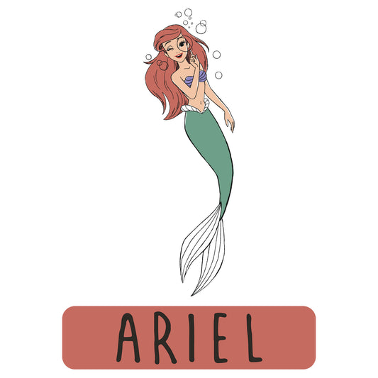 Sheet of 4 -Princesses: Ariel Minis        - Officially Licensed Disney Removable Wall   Adhesive Decal