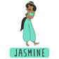 Sheet of 4 -Princesses: Jasmine Minis        - Officially Licensed Disney Removable Wall   Adhesive Decal