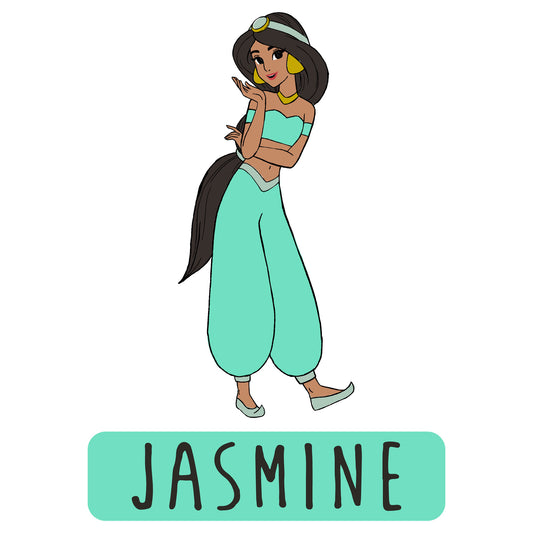 Sheet of 4 -Princesses: Jasmine Minis        - Officially Licensed Disney Removable Wall   Adhesive Decal