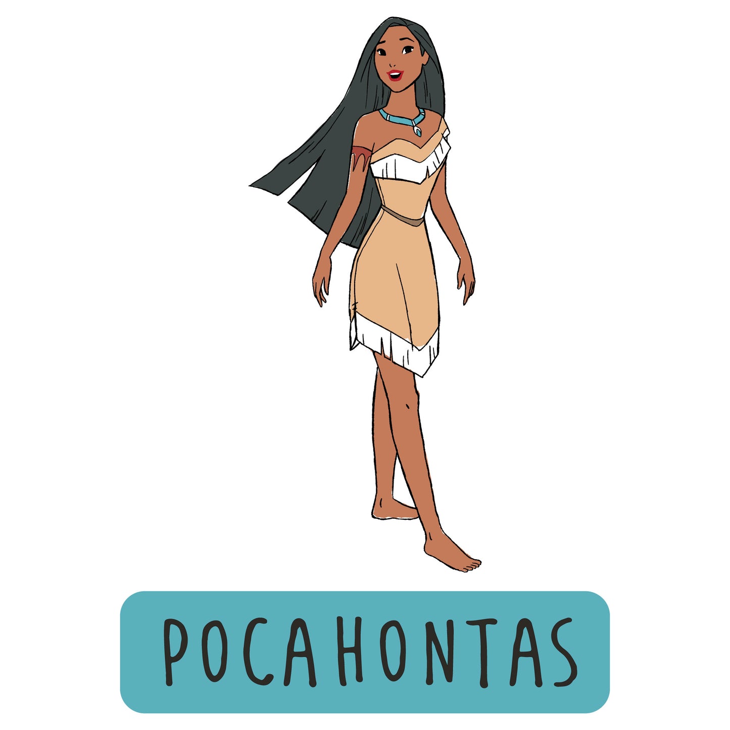 Sheet of 4 -Princesses: Pocahontas Minis        - Officially Licensed Disney Removable Wall   Adhesive Decal