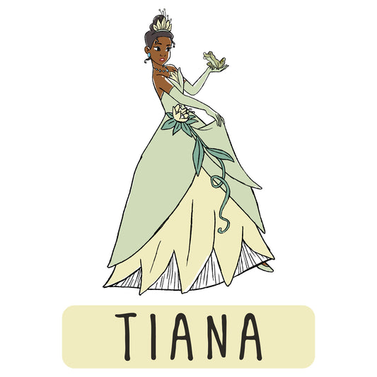 Sheet of 4 -Princesses: Tiana Minis        - Officially Licensed Disney Removable Wall   Adhesive Decal