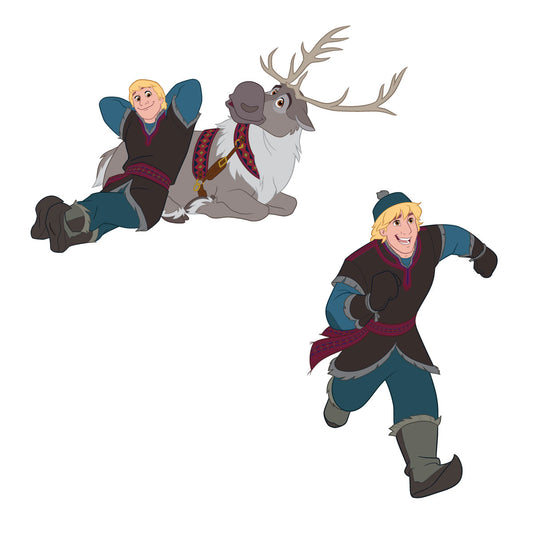 Sheet of 4 -Frozen: Kristoff Minis        - Officially Licensed Disney Removable Wall   Adhesive Decal