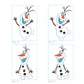 Sheet of 4 -Frozen: Olaf Minis        - Officially Licensed Disney Removable Wall   Adhesive Decal