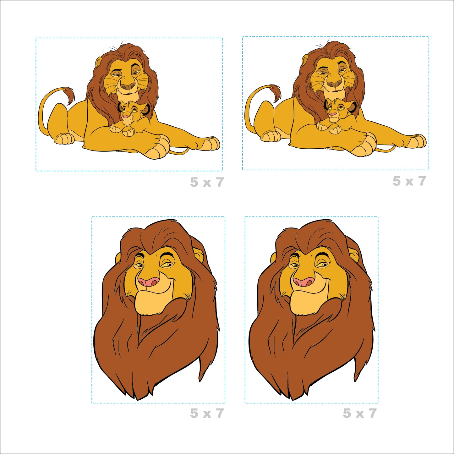 Sheet of 4 -Lion King: Mufasa Minis        - Officially Licensed Disney Removable Wall   Adhesive Decal