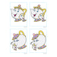 Sheet of 4 -Beauty and the Beast:  Mrs Potts & Chip Minis        - Officially Licensed Disney Removable Wall   Adhesive Decal