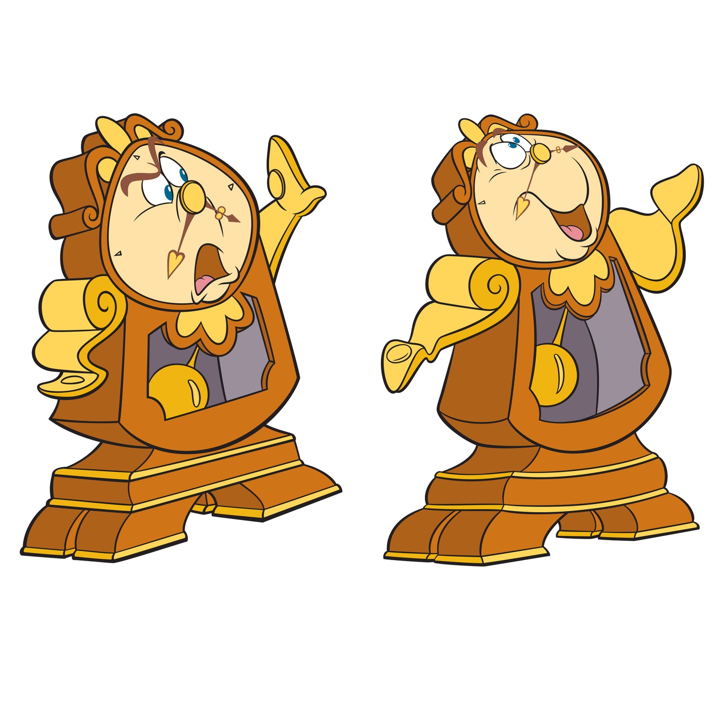 Sheet of 4 -Beauty and the Beast: Cogsworth Minis        - Officially Licensed Disney Removable Wall   Adhesive Decal