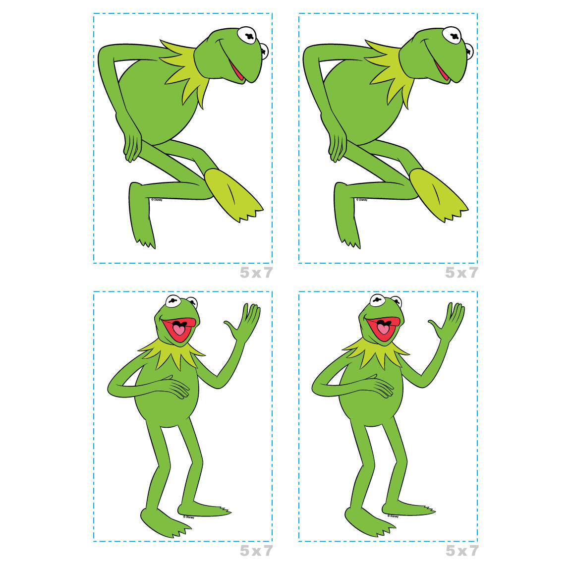 Sheet of 4 -Sheet of 4 -The Muppets: Kermit Minis - Officially Licensed Disney Removable Adhesive Decal