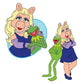 Sheet of 4 -Sheet of 4 -The Muppets: Kermit & Ms. Piggy Minis - Officially Licensed Disney Removable Adhesive Decal