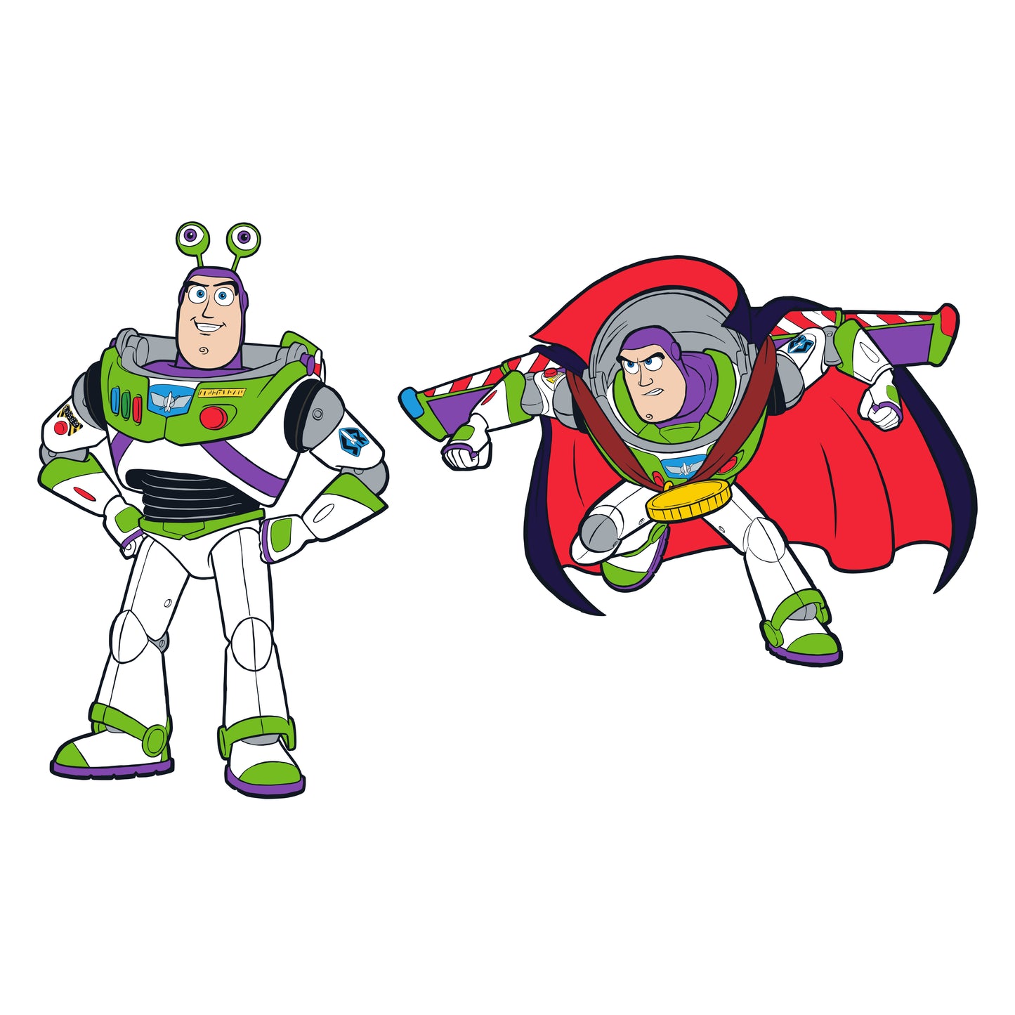 Sheet of 4 -Toy Story: Buzz Minis        - Officially Licensed Disney Removable Wall   Adhesive Decal
