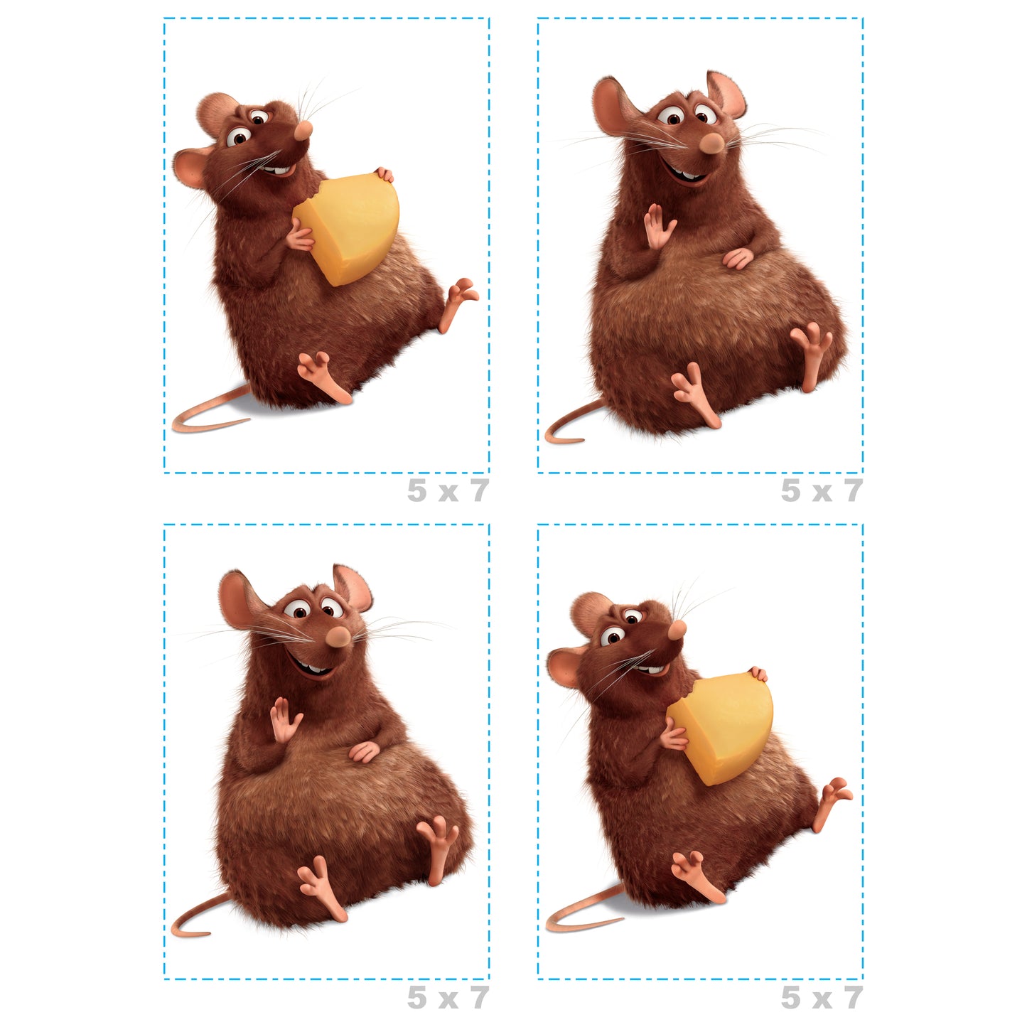 Sheet of 4 -Ratatouille: Emile Minis - Officially Licensed Disney Removable Adhesive Decal