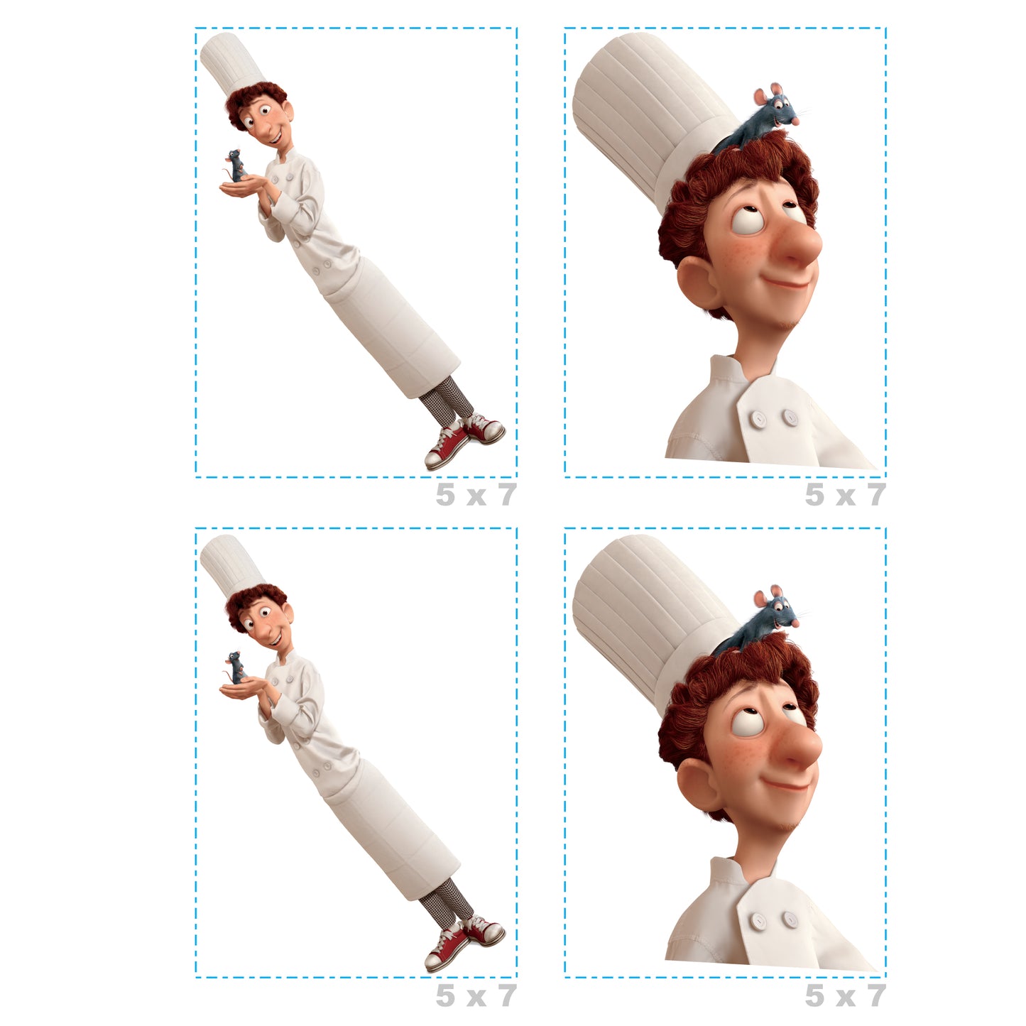 Sheet of 4 -Ratatouille: Remy & Linguini Buddies Minis - Officially Licensed Disney Removable Adhesive Decal