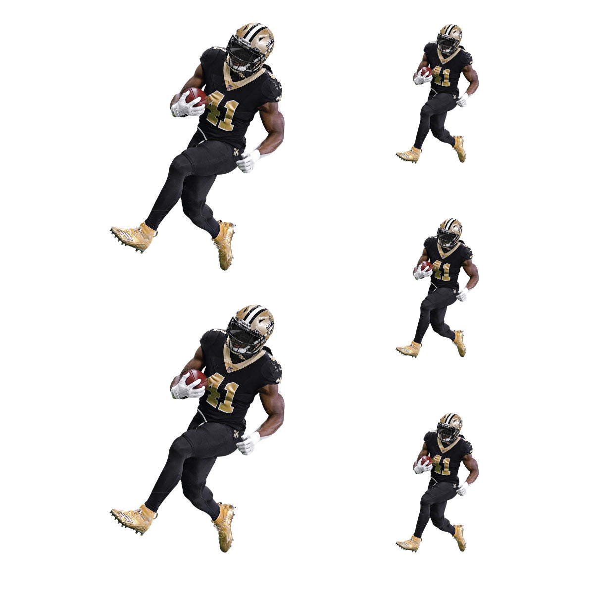 Sheet of 5 -New Orleans Saints: Alvin Kamara Player MINIS - Officially Licensed NFL Removable Adhesive Decal