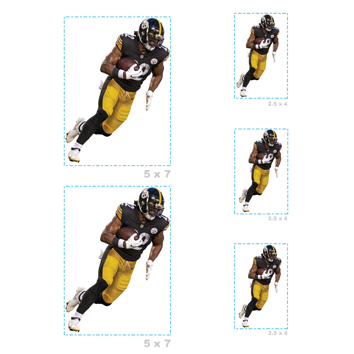Sheet of 5 -Pittsburgh Steelers: Najee Harris Player MINIS - Officially Licensed NFL Removable Adhesive Decal