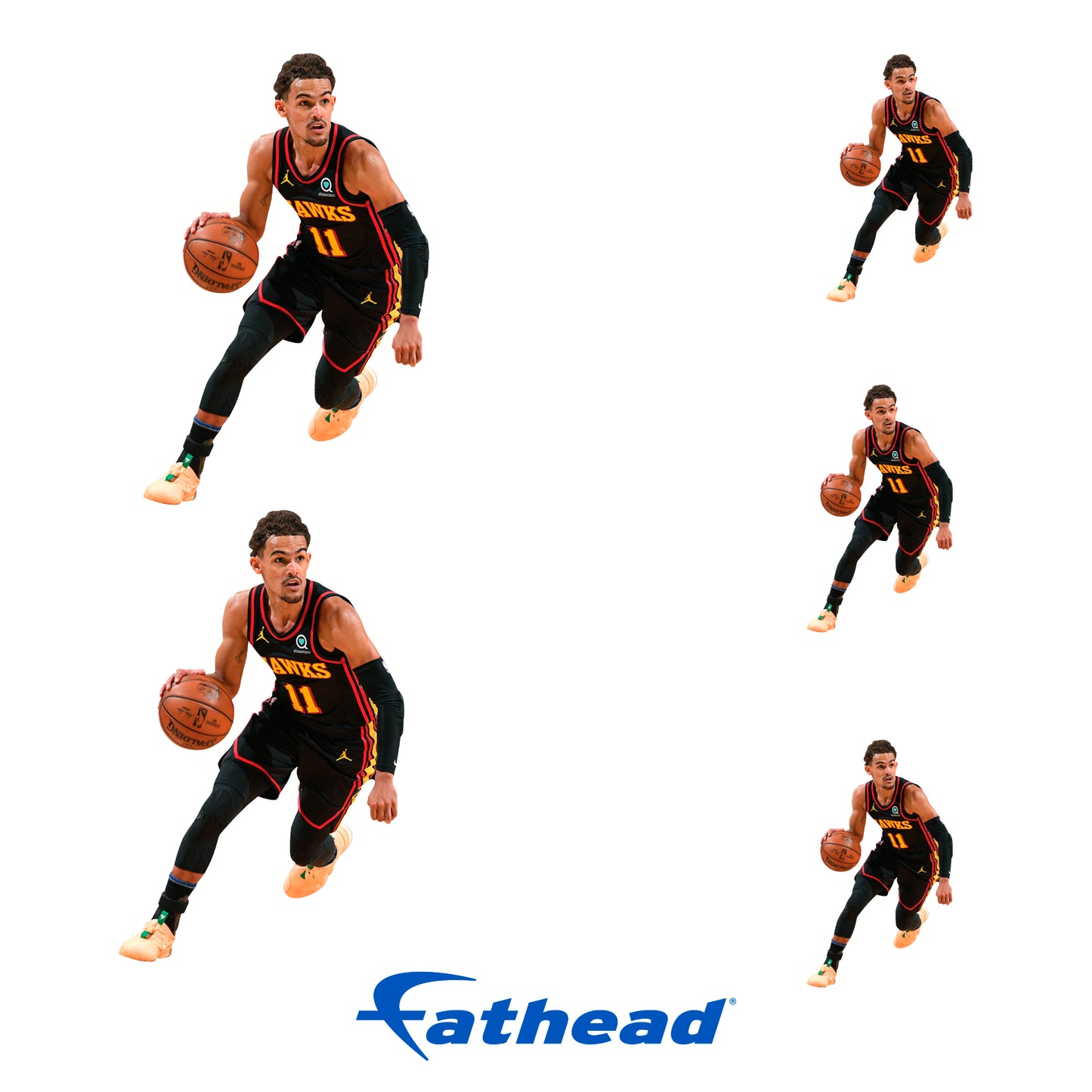 Sheet of 5 -Atlanta Hawks: Trae Young MINIS - Officially Licensed NBA Removable Adhesive Decal