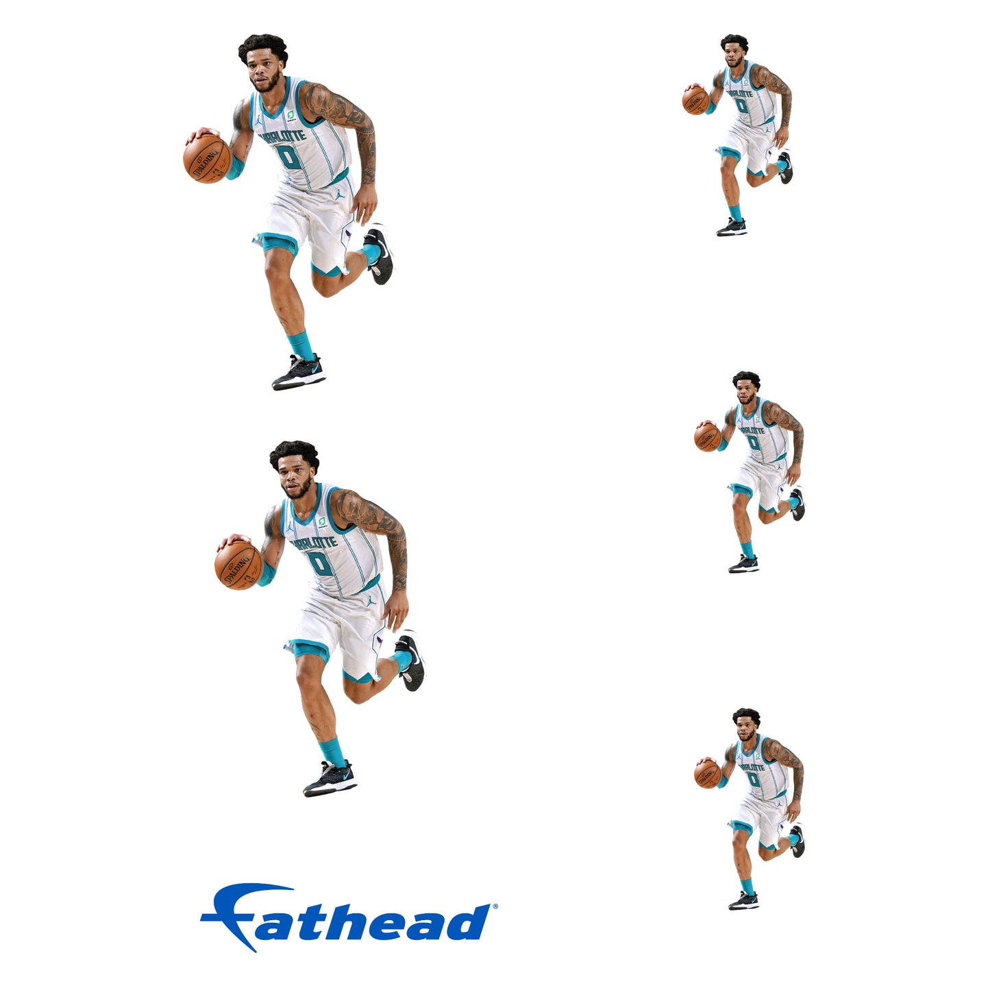 Sheet of 5 -Charlotte Hornets: Miles Bridges MINIS - Officially Licensed NBA Removable Adhesive Decal