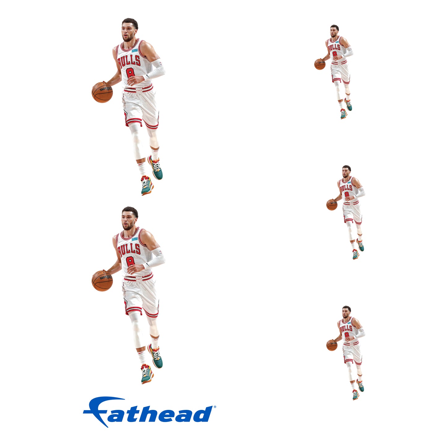 Sheet of 5 -Chicago Bulls: Zach LaVine MINIS - Officially Licensed NBA Removable Adhesive Decal