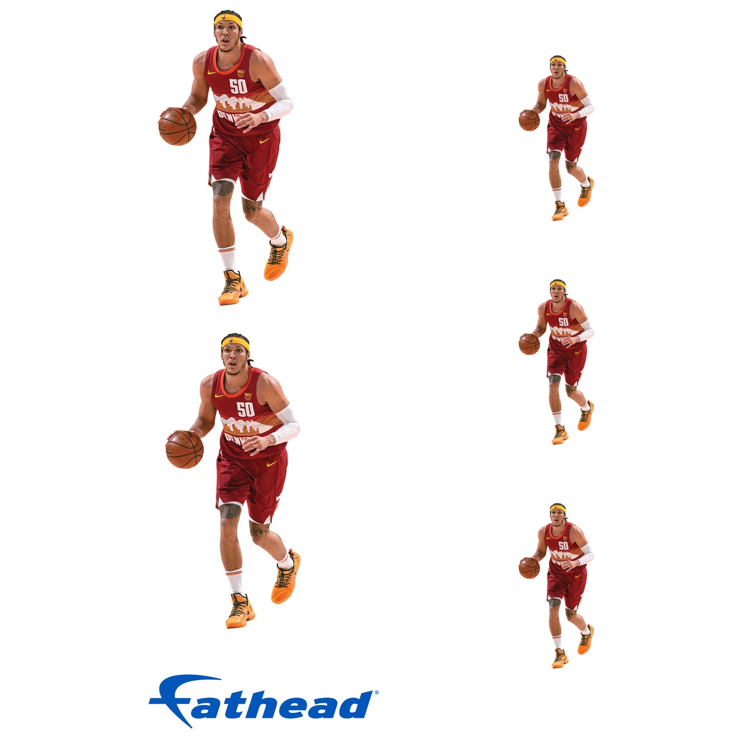 Sheet of 5 -Denver Nuggets: Aaron Gordon MINIS - Officially Licensed NBA Removable Adhesive Decal