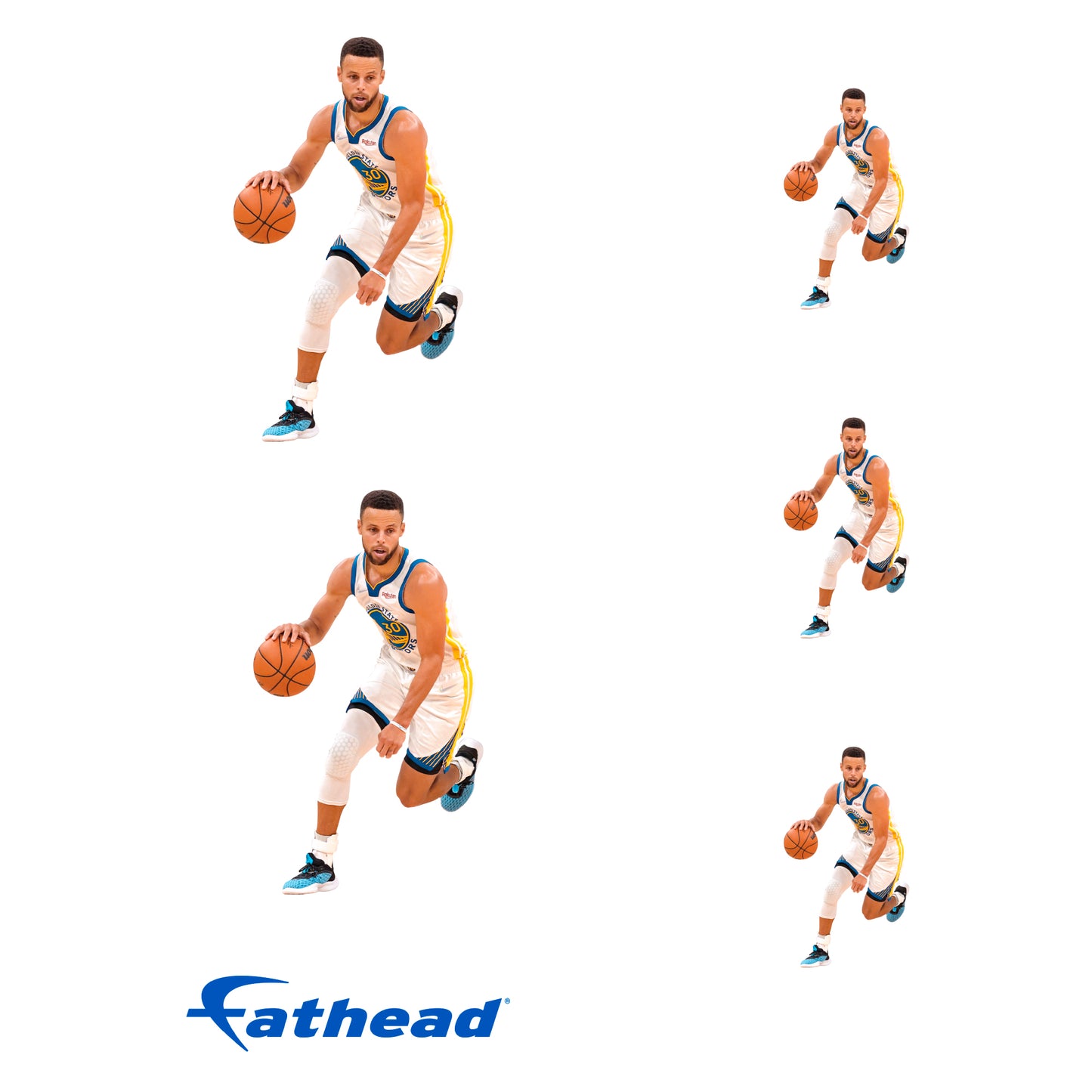 Sheet of 5 -Golden State Warriors: Stephen Curry MINIS - Officially Licensed NBA Removable Adhesive Decal