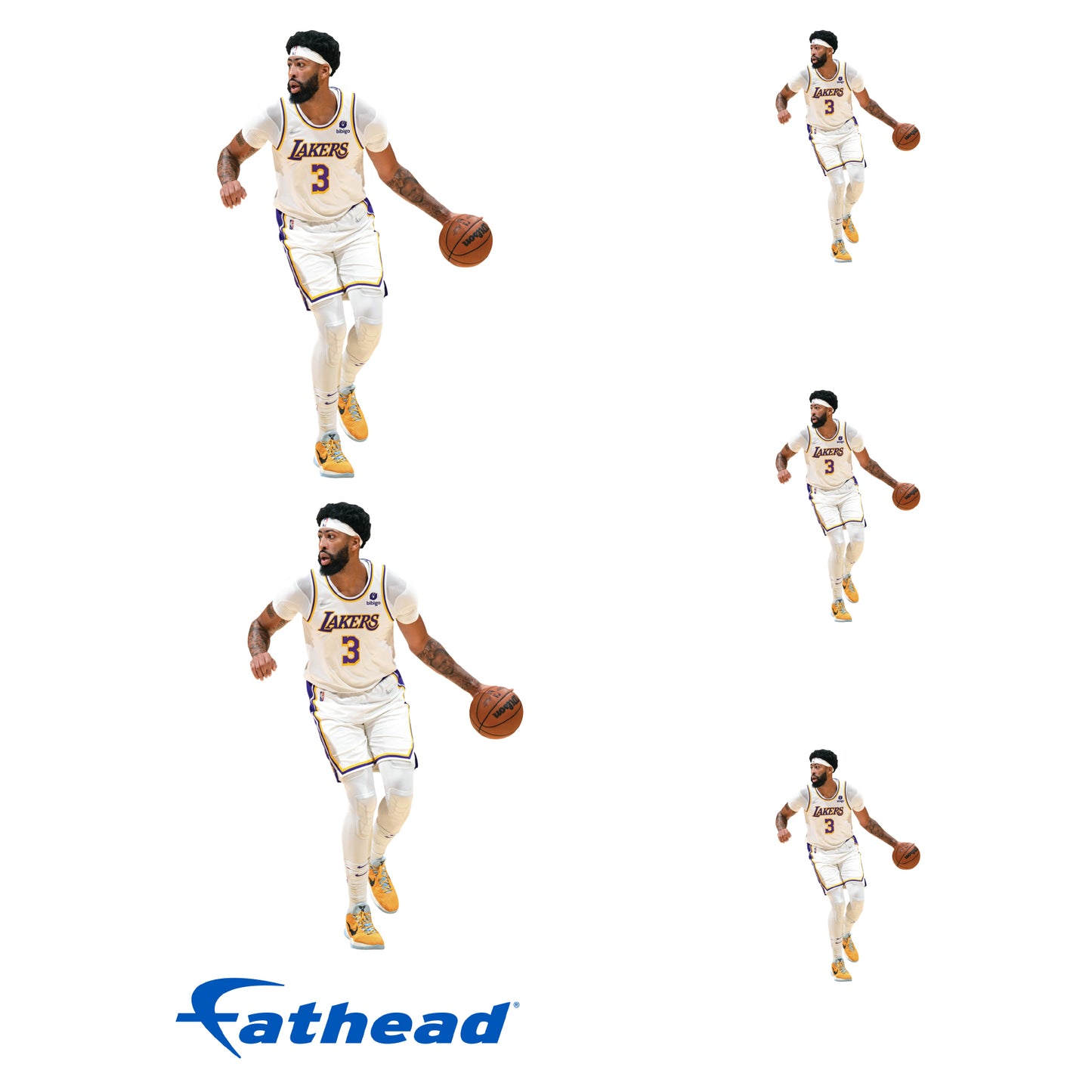 Sheet of 5 -Los Angeles Lakers: Anthony Davis MINIS - Officially Licensed NBA Removable Adhesive Decal