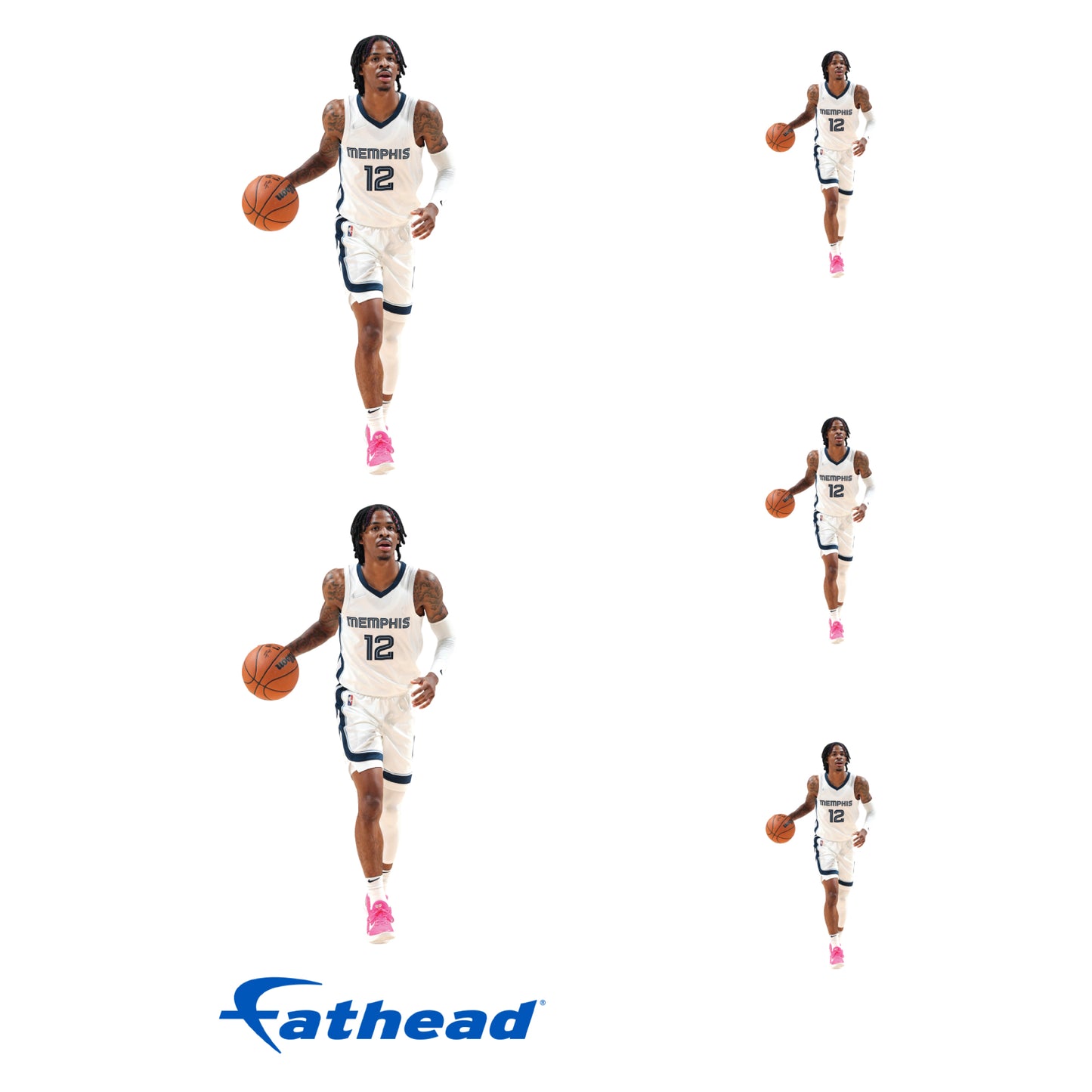 Sheet of 5 -Memphis Grizzlies: Ja Morant MINIS - Officially Licensed NBA Removable Adhesive Decal