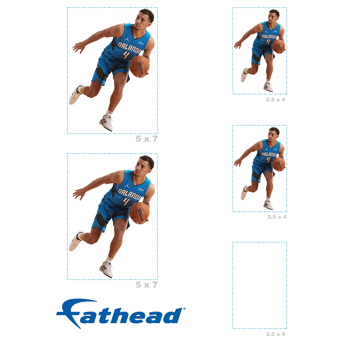 Sheet of 5 -Orlando Magic: Jalen Suggs MINIS - Officially Licensed NBA Removable Adhesive Decal
