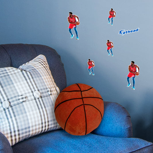 Sheet of 5 -Philadelphia 76ers: Joel Embiid MINIS - Officially Licensed NBA Removable Adhesive Decal