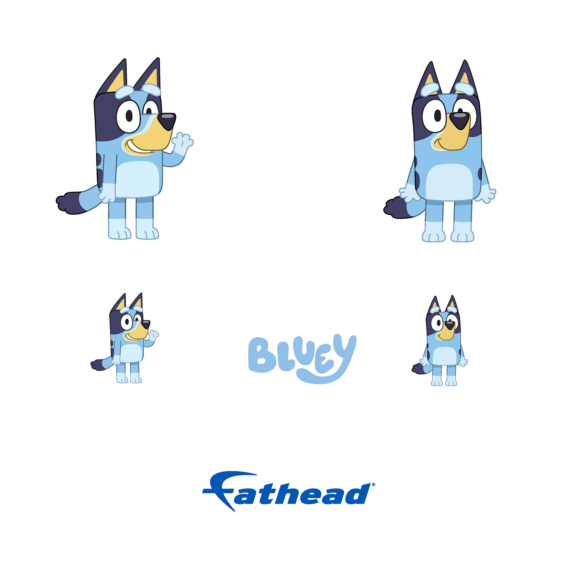 Bluey Mini Icon Bluey - 5 Character Minis (Mixed Sizes) - Official BBC - Reusable Viny ...