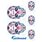 Sheet of 5 -Cleveland Guardians: Skull Minis - Officially Licensed MLB Removable Adhesive Decal