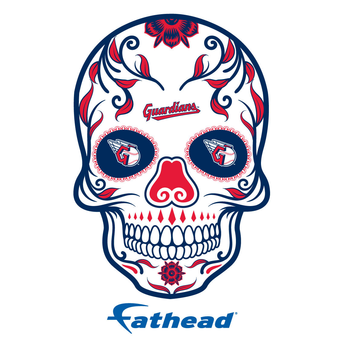 Sheet of 5 -Cleveland Guardians: Skull Minis - Officially Licensed MLB Removable Adhesive Decal
