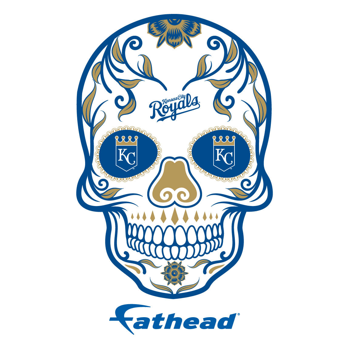 Sheet of 5 -Kansas City Royals: Skull Minis - Officially Licensed MLB Removable Adhesive Decal