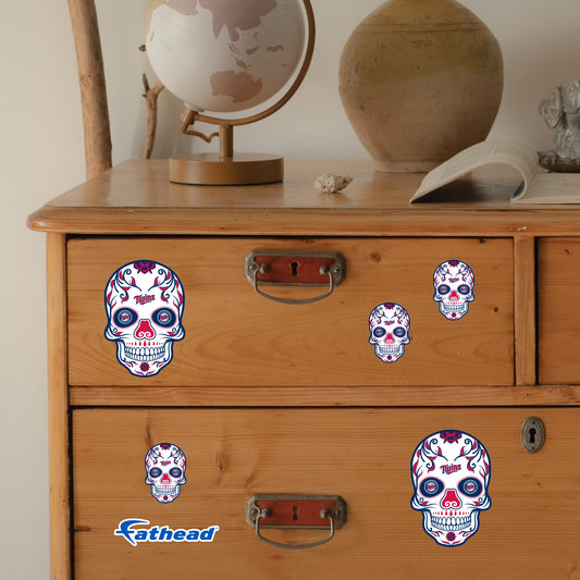 Sheet of 5 -Minnesota Twins: Skull Minis - Officially Licensed MLB Removable Adhesive Decal