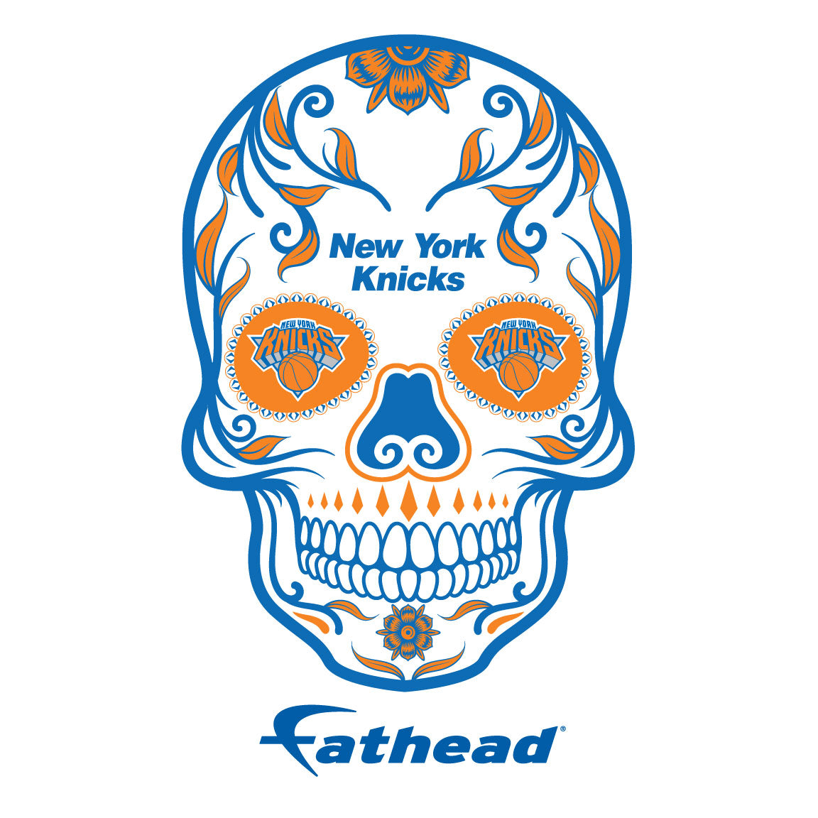 Sheet of 5 -New York Knicks: Skull Minis - Officially Licensed NBA Removable Adhesive Decal