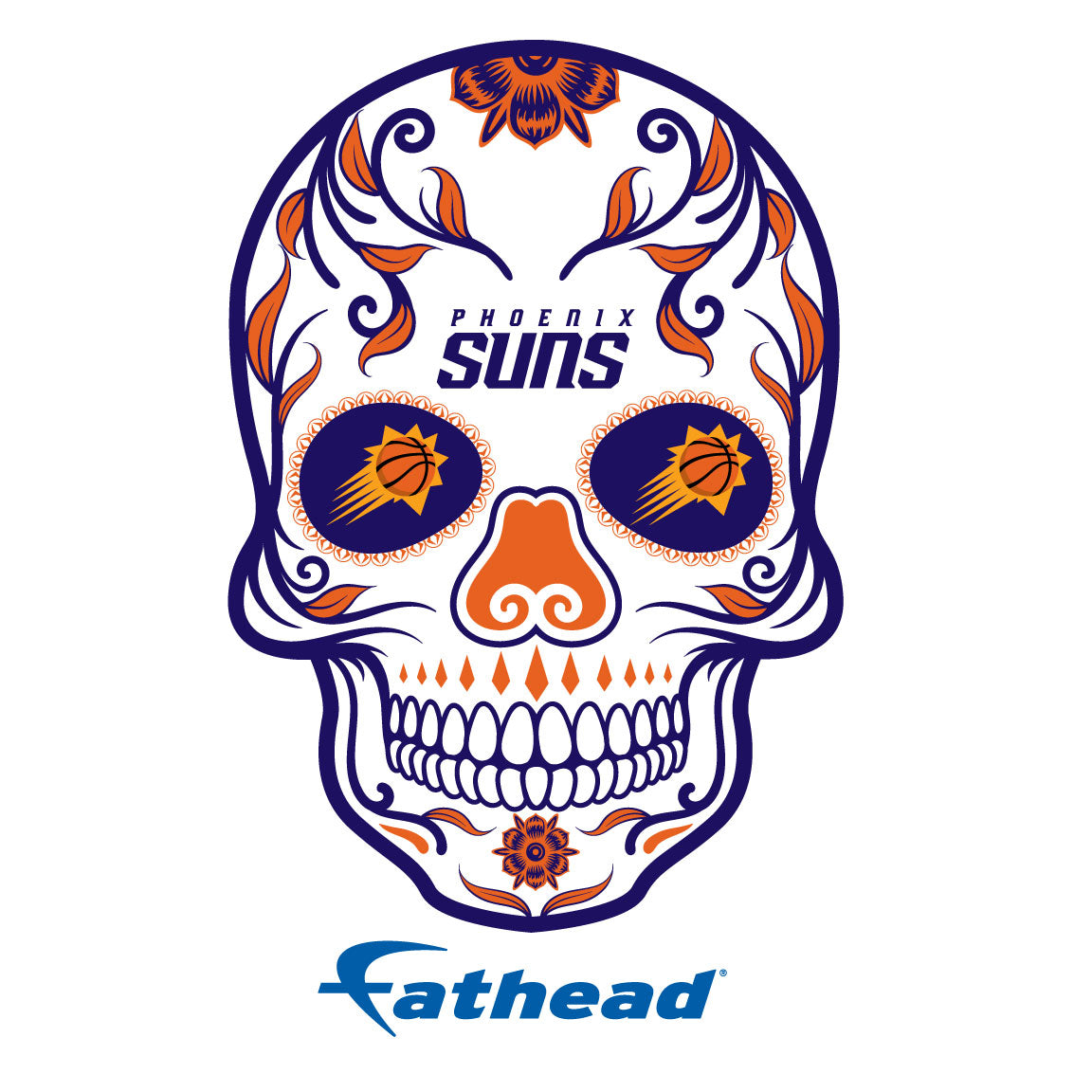 Sheet of 5 -Phoenix Suns: Skull Minis - Officially Licensed NBA Removable Adhesive Decal