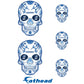 Sheet of 5 -Creighton Blue Jays: Skull Minis - Officially Licensed NCAA Removable Adhesive Decal