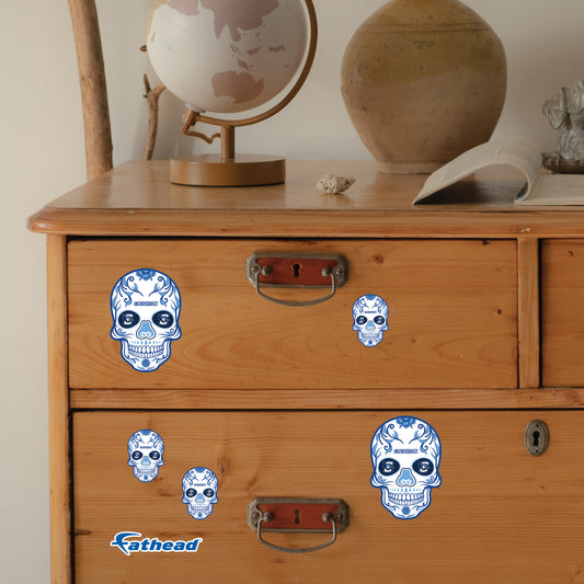 Sheet of 5 -Creighton Blue Jays: Skull Minis - Officially Licensed NCAA Removable Adhesive Decal