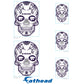Sheet of 5 -Kansas State Wildcats: Skull Minis - Officially Licensed NCAA Removable Adhesive Decal