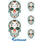 Sheet of 5 -Miami Hurricanes: Skull Minis - Officially Licensed NCAA Removable Adhesive Decal