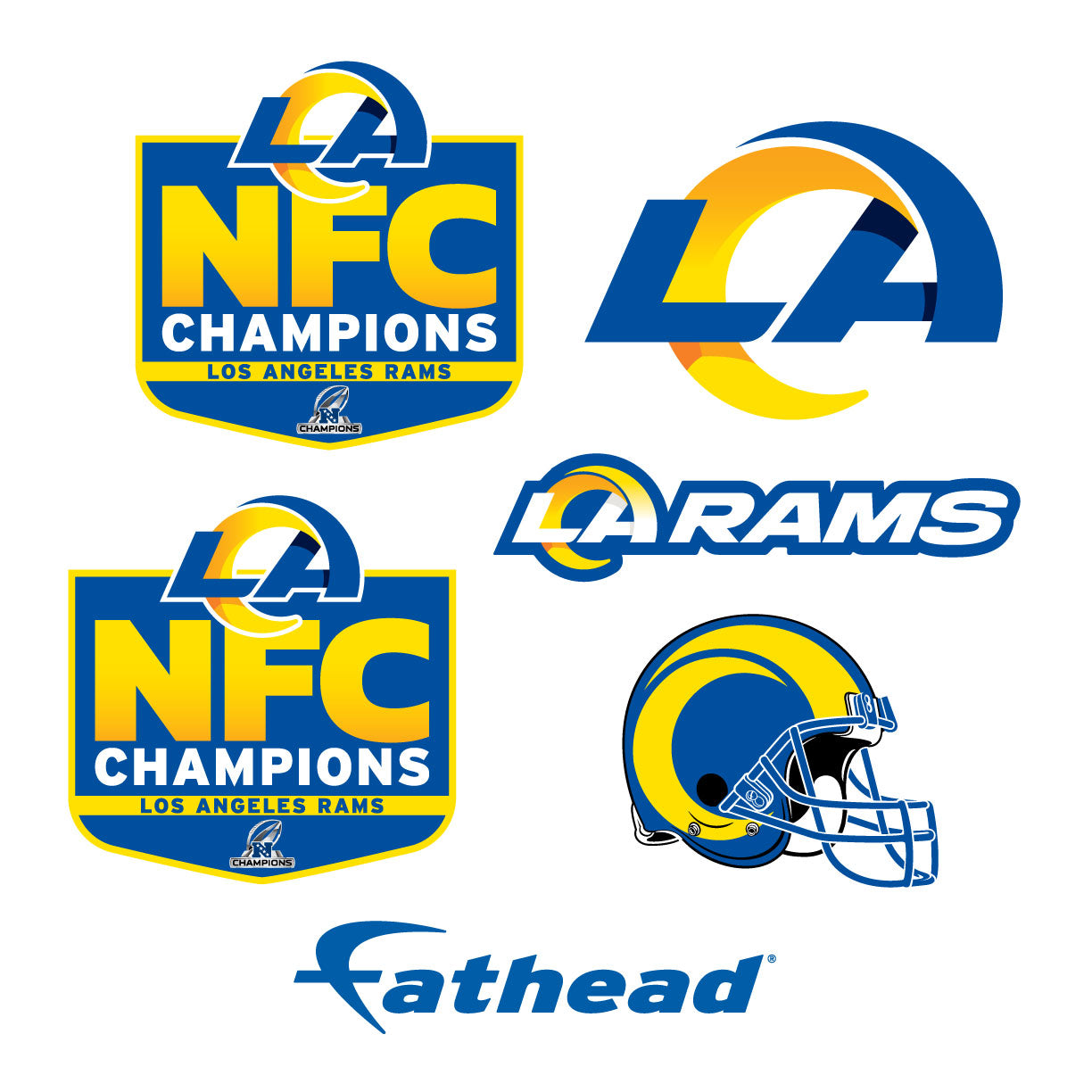 Sheet of 5 -Los Angeles Rams: 2022 NFC Champions Logo Minis - Officially Licensed NFL Removable Adhesive Decal