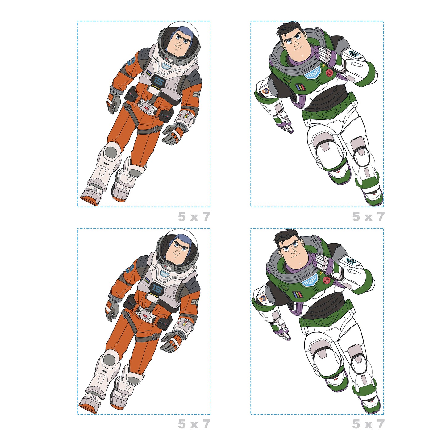 Sheet of 4 -Sheet of 4 -Lightyear: Buzz Lightyear Minis - Officially Licensed Disney Removable Adhesive Decal