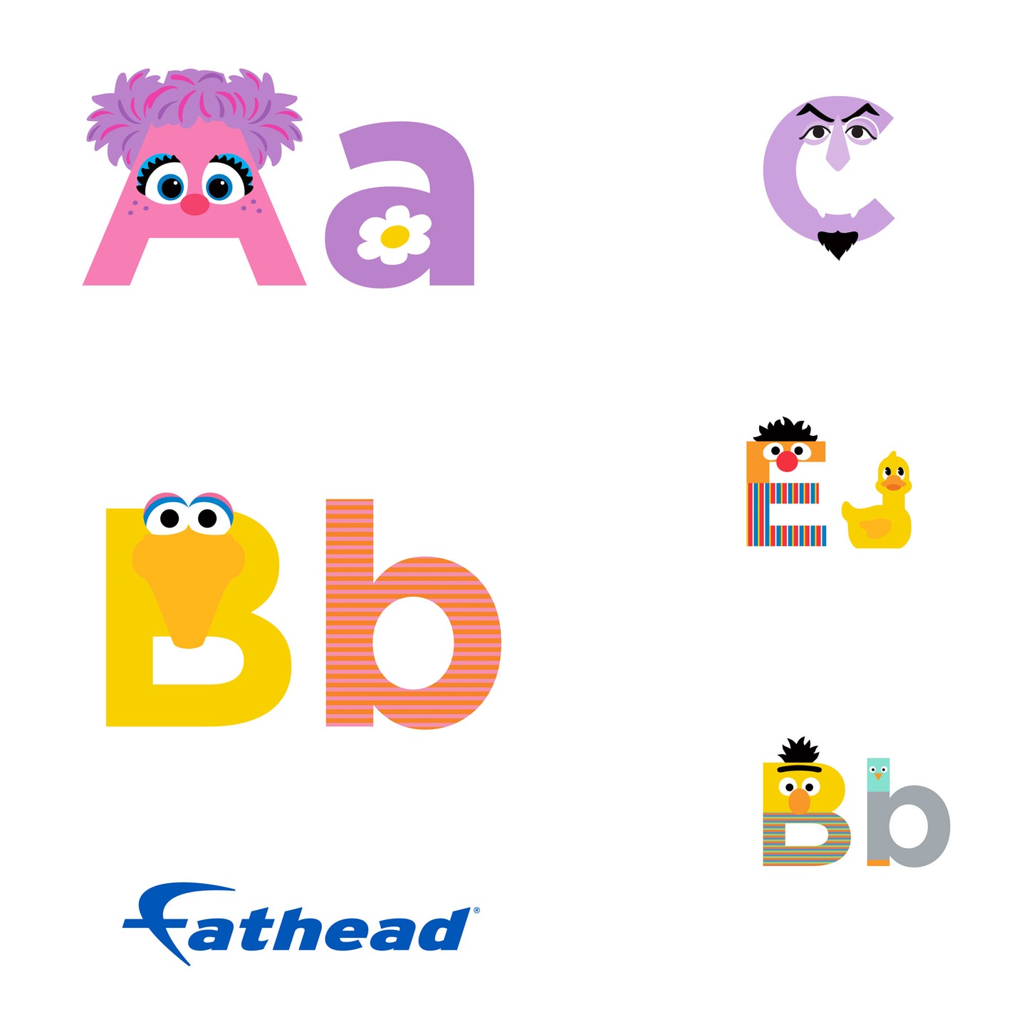 Alphabet Letters Typography Minis - Officially Licensed Sesame Street Removable Adhesive Decal
