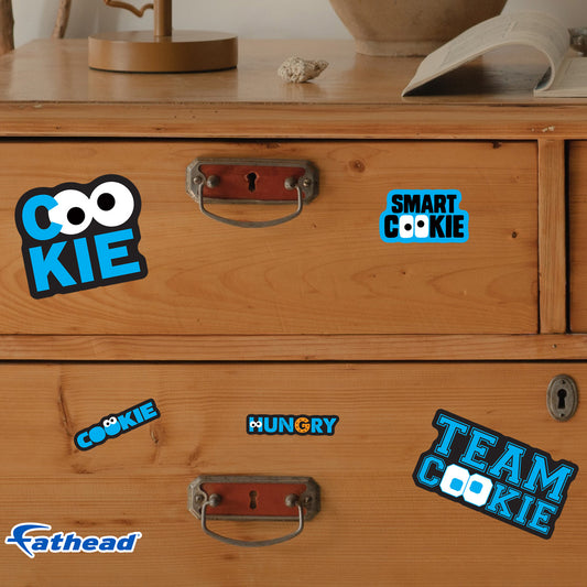 Cookie Monster Team Cookie Typography Minis - Officially Licensed Sesame Street Removable Adhesive Decal