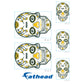 Green Bay Packers - 5 Sugar Skull Logo Minis (Mixed Sizes) - Official NFL - Reusable Vinyl Decals