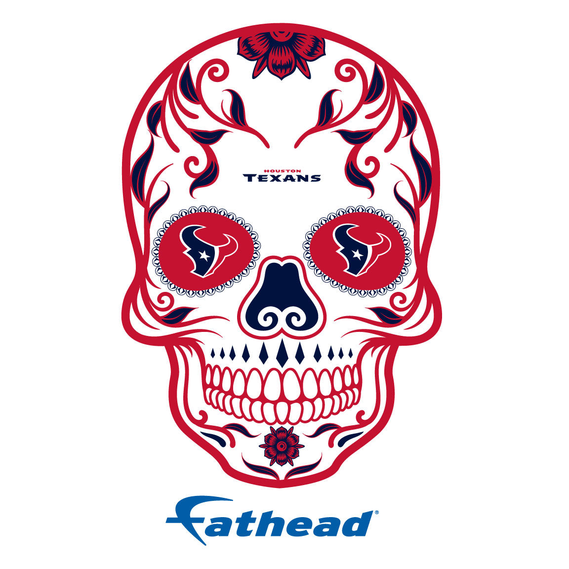 Sheet of 5 -Houston Texans: Skull Minis - Officially Licensed NFL Removable Adhesive Decal