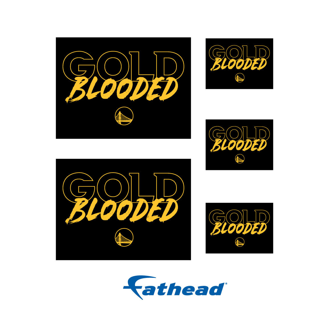 Sheet of 5 -Golden State Warriors: Hype Logo Minis - Officially Licensed NBA Removable Adhesive Decal