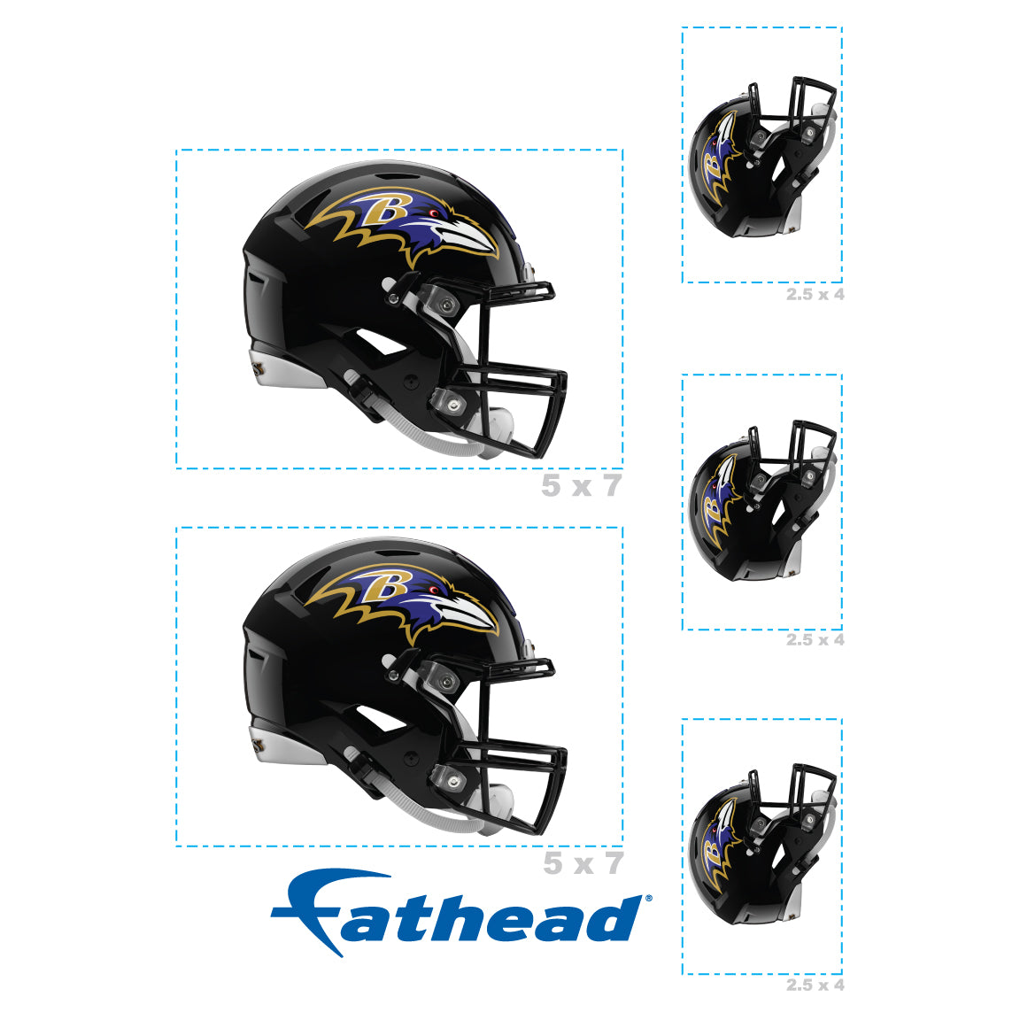 Baltimore Ravens: Helmet Minis - Officially Licensed NFL Removable Adhesive Decal