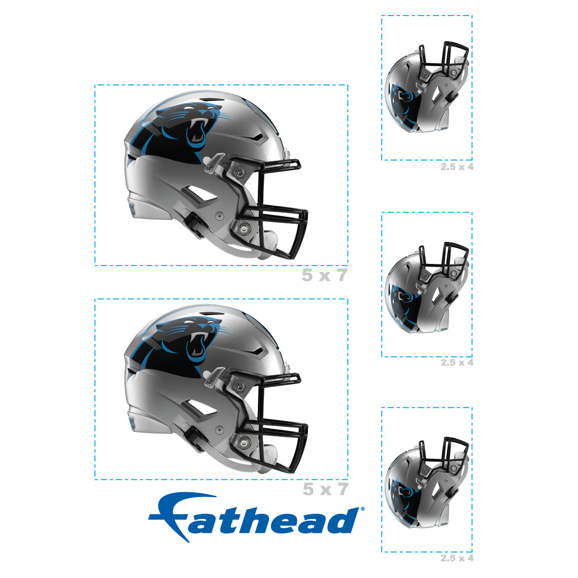 Carolina Panthers: Helmet Minis - Officially Licensed NFL Removable Adhesive Decal